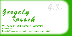 gergely kossik business card